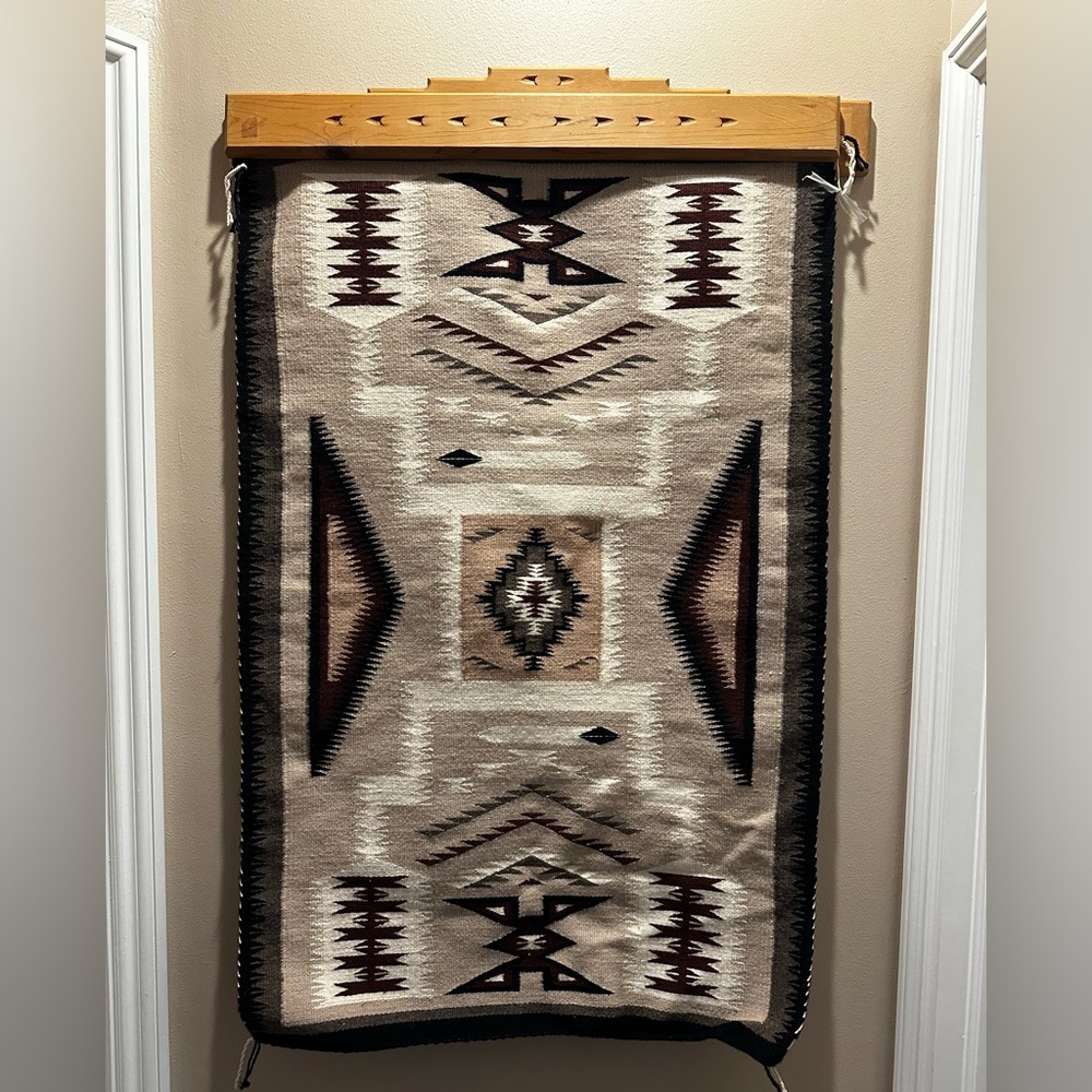 Navajo Storm Pattern Wool Rug By Susie Tso